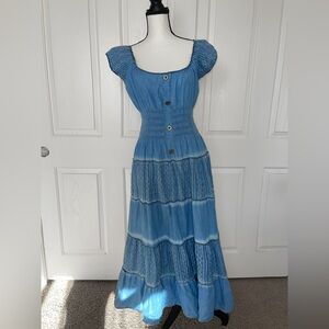 Blue Denim Maxi Dress